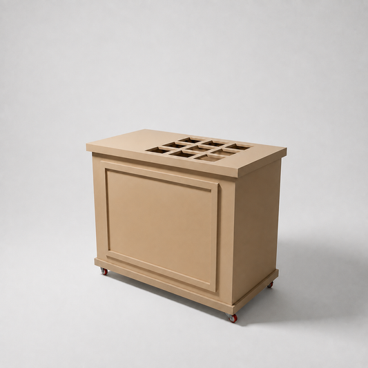 Carrito de snacks desarmable MDF natural