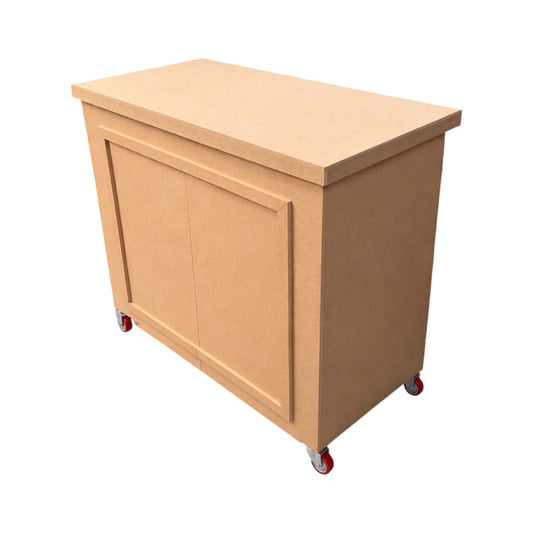 Carrito de snacks desarmable tapa lisa MDF natural