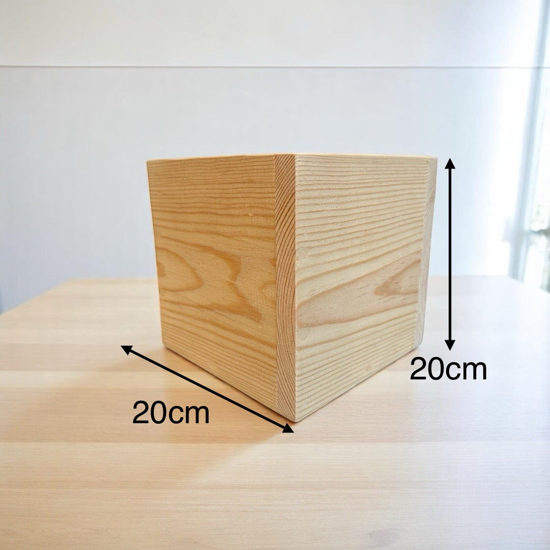 Maceta Macetero de Madera en Cubo