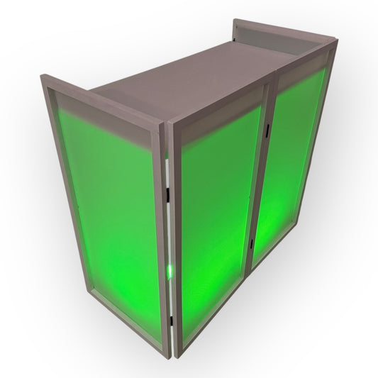 Cabina Dj Booth Mesa Dj Controladora Con Luz Rgbw Blanca Plegable