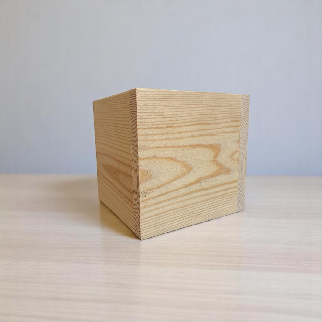 Maceta Macetero de Madera en Cubo