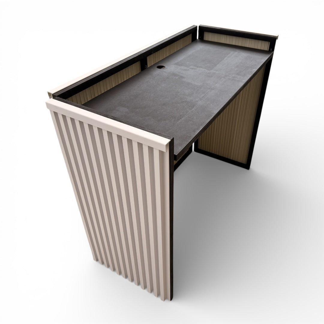 Cabina Dj Booth Mesa Dj Controladora Lambrín Blanco Polar Plegable