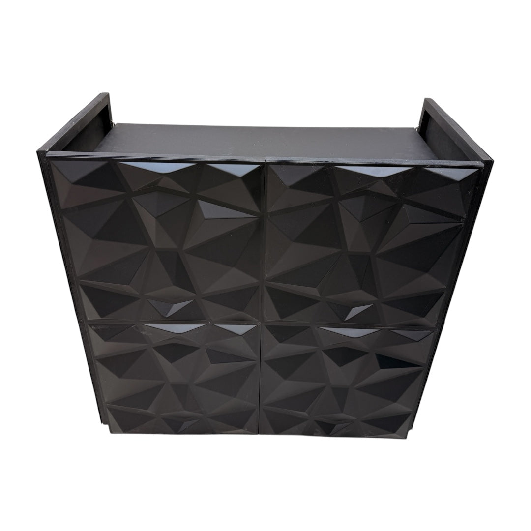 Cabina Dj Booth Mesa Plegable Páneles 3D Negros Desmontables