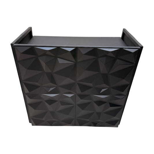 Cabina Dj Booth Mesa Plegable Páneles 3D Negros Desmontables