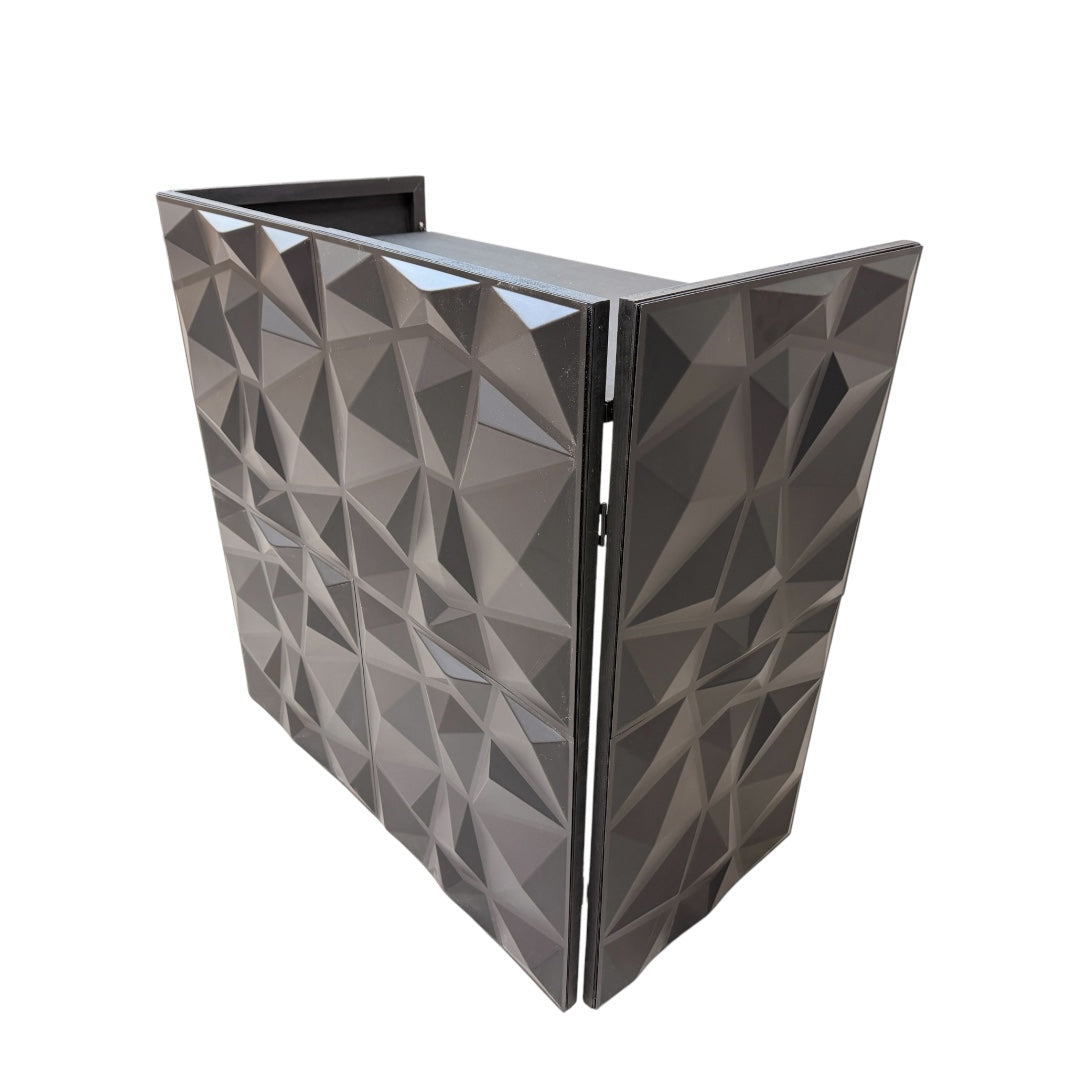 Cabina Dj Booth Mesa Plegable Páneles 3D Negros Desmontables
