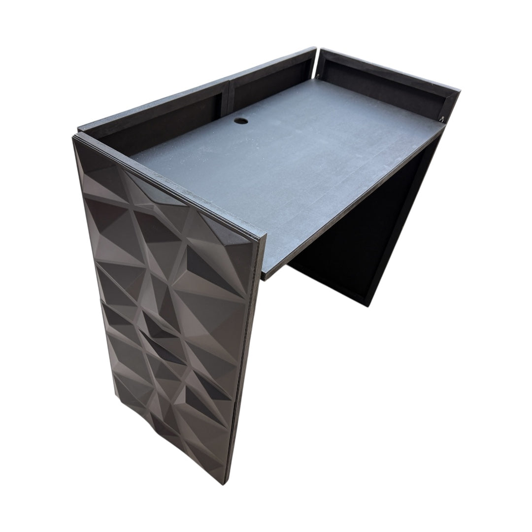 Cabina Dj Booth Mesa Plegable Páneles 3D Negros Desmontables