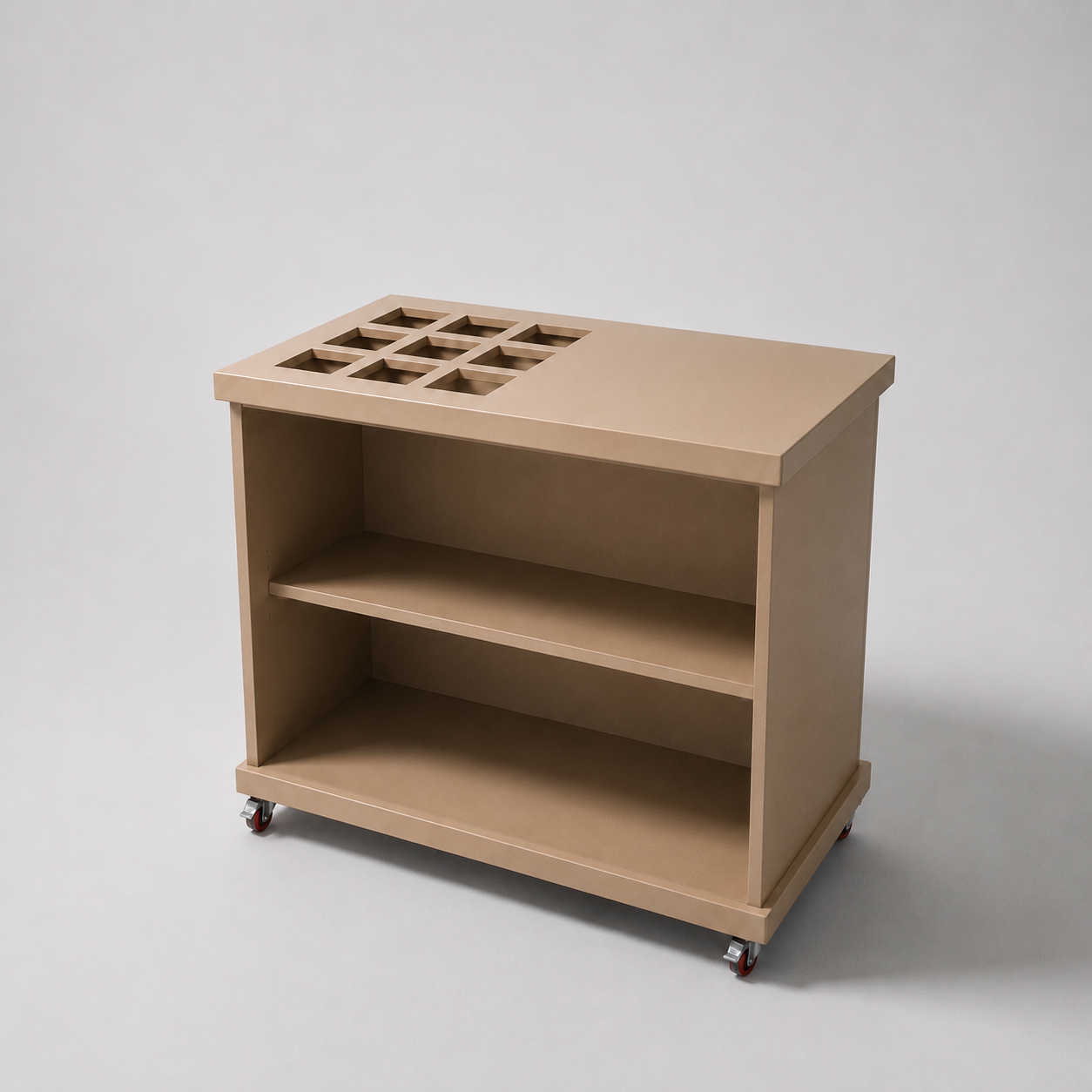 Carrito de snacks desarmable MDF natural
