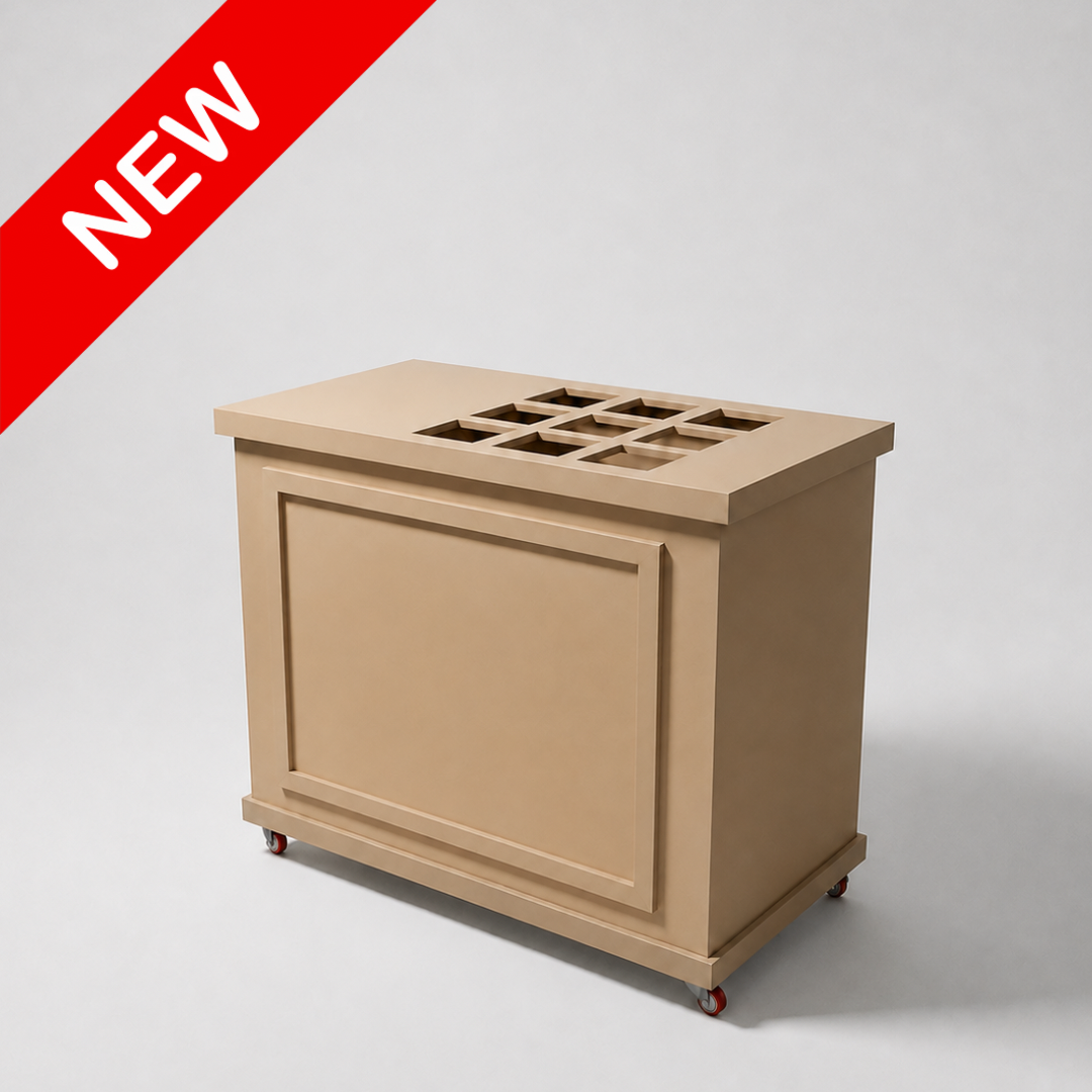 Carrito de snacks desarmable MDF natural