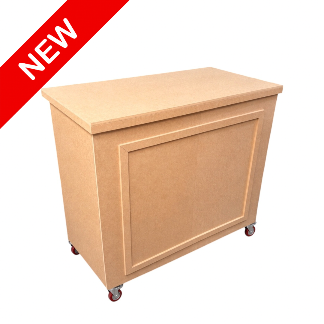 Carrito de snacks desarmable tapa lisa MDF natural