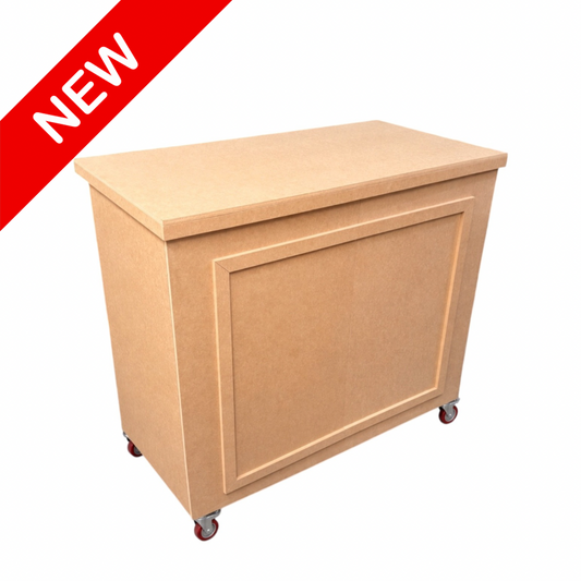 Carrito de snacks desarmable tapa lisa MDF natural