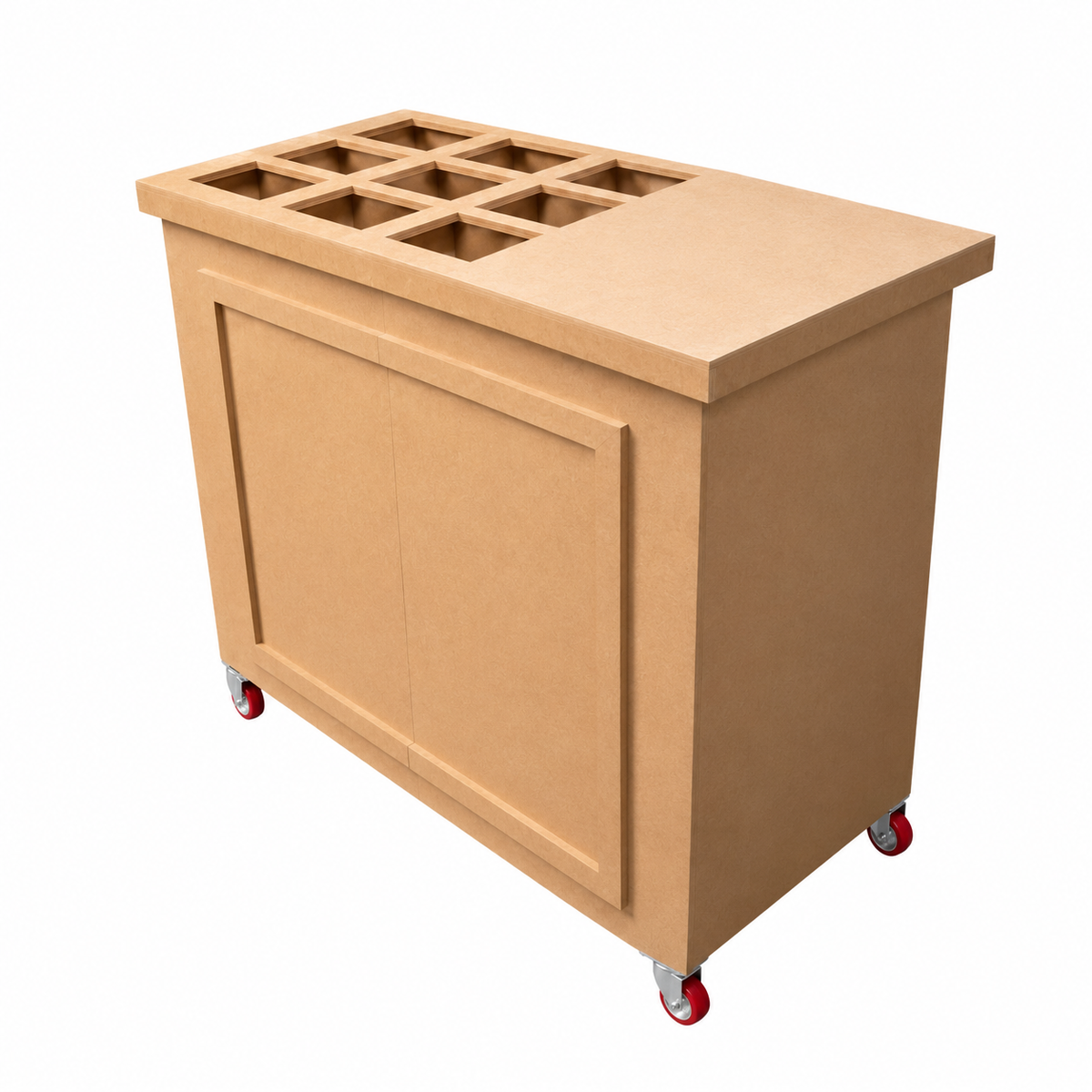 Carrito de snacks desarmable MDF natural